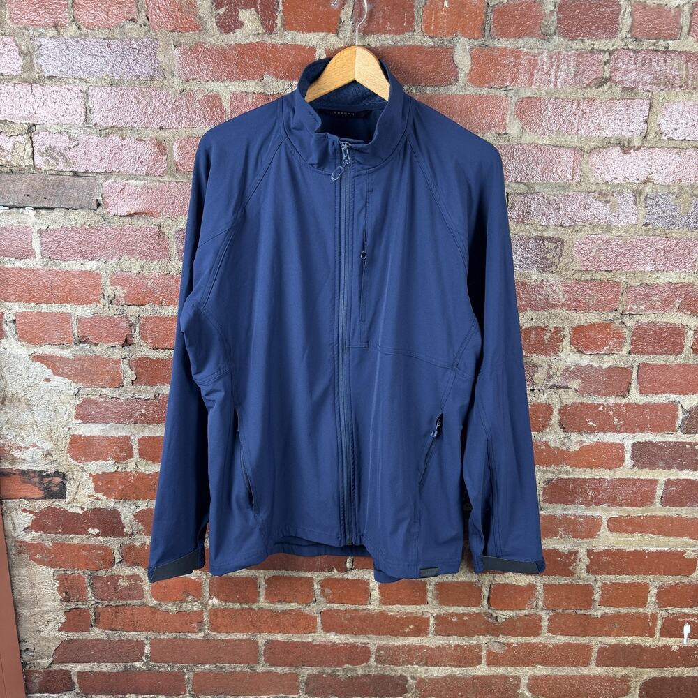 Beyond Clothing Jacket Mens XL Blue Softshell K5 Velox Jacket Full Zip Outdoors